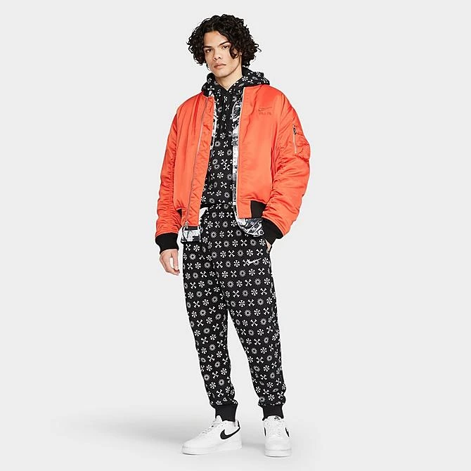 Men's Nike Sportswear Club Fleece Monogram Jogger Pants Black/Multi - FJ1637 011 2 Men's Nike Sportswear Club Fleece Monogram Jogger Pants Black/Multi - FJ1637 011 - Image 2