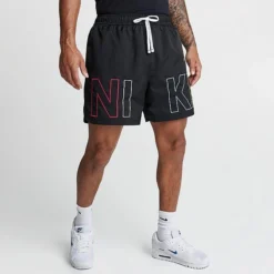 Men's Nike Sportswear Embroidered Woven Flow Shorts Black/Multi - FJ1653 011 -Sports Fashion FJ1653 011 M3