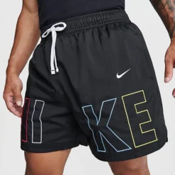 Men's Nike Sportswear Embroidered Woven Flow Shorts Black/Multi - FJ1653 011 -Sports Fashion FJ1653 011 M5