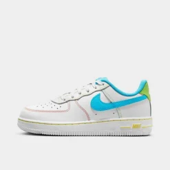 Little Kids' Nike Air Force 1 LV8 Casual Shoes White/Action Green/Opti Yellow/Baltic Blue - FJ4807 100