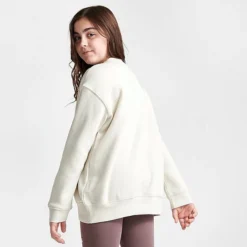 Girls' Nike Sportswear Oversized Sweatshirt Light Orewood Brown - FJ5286 104 -Sports Fashion FJ5286 104 M4