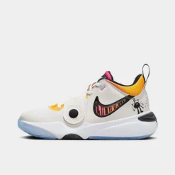 Big Kids' Nike Team Hustle D 11 Stretch Lace Basketball Shoes White/White/Phantom/Black - FJ7688 101