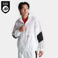 Men's Nike Air Swoosh Woven Track Jacket Summit White/Black - FN7687 121