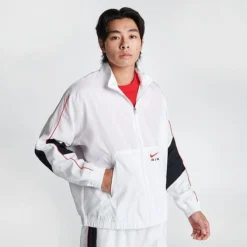 Men's Nike Air Swoosh Woven Track Jacket Summit White/Black - FN7687 121 -Sports Fashion FN7687 121 M3
