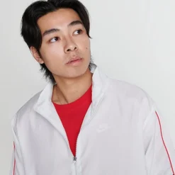 Men's Nike Air Swoosh Woven Track Jacket Summit White/Black - FN7687 121 -Sports Fashion FN7687 121 M6