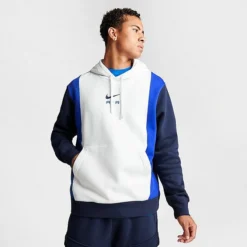Men's Nike Air Retro Swoosh Fleece Pullover Hoodie Summit White/Obsidian/Game Royal - FN7691 122 8 Men's Nike Air Retro Swoosh Fleece Pullover Hoodie Summit White/Obsidian/Game Royal - FN7691 122 -Sports Fashion FN7691 122 M3
