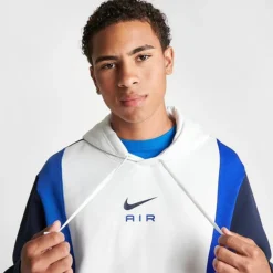 Men's Nike Air Retro Swoosh Fleece Pullover Hoodie Summit White/Obsidian/Game Royal - FN7691 122 10 Men's Nike Air Retro Swoosh Fleece Pullover Hoodie Summit White/Obsidian/Game Royal - FN7691 122 -Sports Fashion FN7691 122 M5