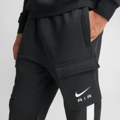 Men's Nike Air Retro Fleece Cargo Pants Black/Summit White - FN7693 010 -Sports Fashion FN7693 010 M5