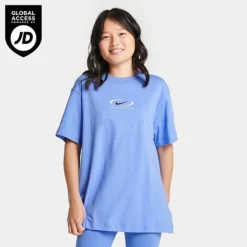 Women's Nike Sportswear Swoosh Life Graphic T-Shirt Polar Ice - FN7722 450