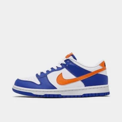 Big Kids' Nike Dunk Low Casual Shoes Blue Joy/Bright Mandarin/White/Black - FN7783 400
