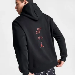 Nike Men's Jordan Jayson Tatum Logo Fleece Pullover Hoodie Black - FQ4140 010 -Sports Fashion FQ4140 010 M6