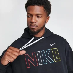 Men's Nike Sportswear Club Fleece Wordmark Pullover Hoodie Black/Multi - FQ6155 011 -Sports Fashion FQ6155 011 M5