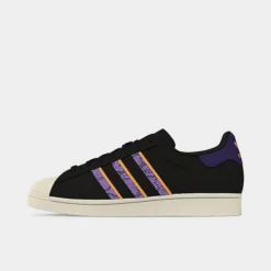 Men's Adidas Originals Superstar Casual Shoes Black/Violet Fusion/Cream White - FZ6475 001