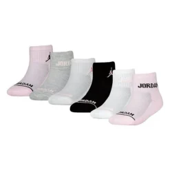 Nike Girls' Jordan Cushioned Ankle Socks (6-Pack) Pink Foam/White/Grey - GJ0458G 686 -Sports Fashion GJ0458G 686 M1