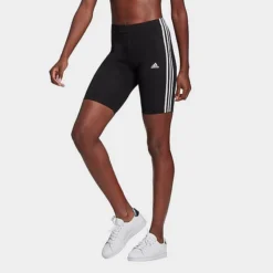 Women's Adidas Essentials 3-Stripes Bike Shorts Black/White - GR3866 001