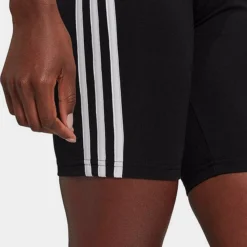 Women's Adidas Essentials 3-Stripes Bike Shorts Black/White - GR3866 001 -Sports Fashion GR3866 001 M5