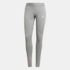 Women's Adidas LOUNGEWEAR Essentials 3-Stripes Leggings Medium Grey Heather/White - GV6017 035