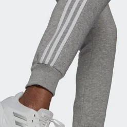 Women's Adidas Essentials Slim Tapered Cuffed Jogger Pants Medium Grey Heather/White - GV6020 035 -Sports Fashion GV6020 035 M5