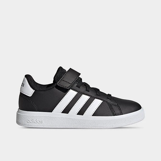 Little Kids' Adidas Grand Court Hook-And-Loop Stretch Lace Casual Shoes Black/White/Black - GW6513P 001 1 Little Kids' Adidas Grand Court Hook-And-Loop Stretch Lace Casual Shoes Black/White/Black - GW6513P 001