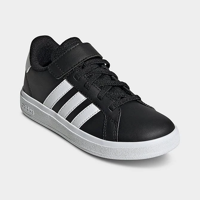 Little Kids' Adidas Grand Court Hook-And-Loop Stretch Lace Casual Shoes Black/White/Black - GW6513P 001 2 Little Kids' Adidas Grand Court Hook-And-Loop Stretch Lace Casual Shoes Black/White/Black - GW6513P 001 - Image 2