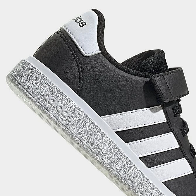 Little Kids' Adidas Grand Court Hook-And-Loop Stretch Lace Casual Shoes Black/White/Black - GW6513P 001 3 Little Kids' Adidas Grand Court Hook-And-Loop Stretch Lace Casual Shoes Black/White/Black - GW6513P 001 - Image 3