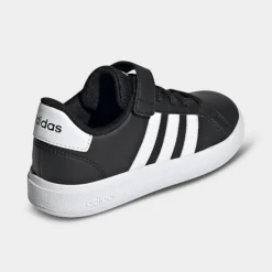 Little Kids' Adidas Grand Court Hook-And-Loop Stretch Lace Casual Shoes Black/White/Black - GW6513P 001 9 Little Kids' Adidas Grand Court Hook-And-Loop Stretch Lace Casual Shoes Black/White/Black - GW6513P 001 -Sports Fashion GW6513P 001 P4