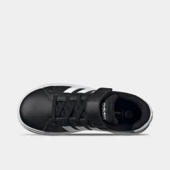 Little Kids' Adidas Grand Court Hook-And-Loop Stretch Lace Casual Shoes Black/White/Black - GW6513P 001 10 Little Kids' Adidas Grand Court Hook-And-Loop Stretch Lace Casual Shoes Black/White/Black - GW6513P 001 -Sports Fashion GW6513P 001 P5