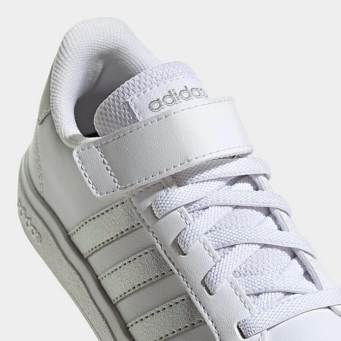 Little Kids' Adidas Grand Court Hook-And-Loop Stretch Lace Casual Shoes White/Matte Silver/Matte Silver - GW6516P 100 3 Little Kids' Adidas Grand Court Hook-And-Loop Stretch Lace Casual Shoes White/Matte Silver/Matte Silver - GW6516P 100 - Image 3