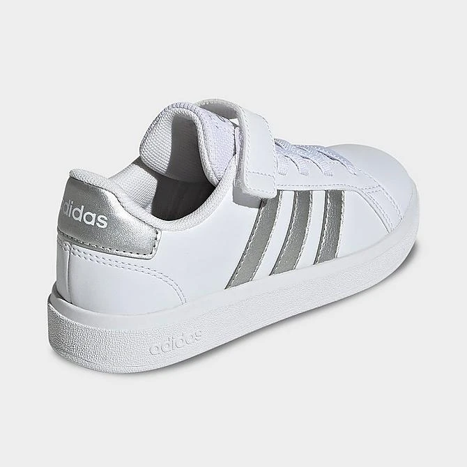 Little Kids' Adidas Grand Court Hook-And-Loop Stretch Lace Casual Shoes White/Matte Silver/Matte Silver - GW6516P 100 4 Little Kids' Adidas Grand Court Hook-And-Loop Stretch Lace Casual Shoes White/Matte Silver/Matte Silver - GW6516P 100 - Image 4