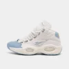 Men's Reebok Question Mid Basketball Shoes Footwear White/Fluid Blue/Toxic Yellow - GW8854 100