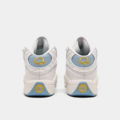 Men's Reebok Question Mid Basketball Shoes Footwear White/Fluid Blue/Toxic Yellow - GW8854 100 -Sports Fashion GW8854 100 P4
