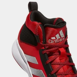 Big Kids' Adidas Cross Em Up 5 Basketball Shoes (Wide Width) Vivid Red/Silver Metallic/Core Black - GX4791 626 -Sports Fashion GX4791 626 P3
