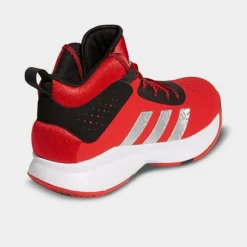 Big Kids' Adidas Cross Em Up 5 Basketball Shoes (Wide Width) Vivid Red/Silver Metallic/Core Black - GX4791 626 -Sports Fashion GX4791 626 P4