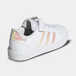 Big Kids' Adidas Grand Court 2.0 Stretch Lace Casual Shoes Cloud White/Iridescent/Cloud White - GY2327 100 -Sports Fashion GY2327 100 P4
