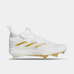 Men's Adidas Adizero Afterburner NWV Baseball Cleats White/Gold Metallic/White - GZ4581 100