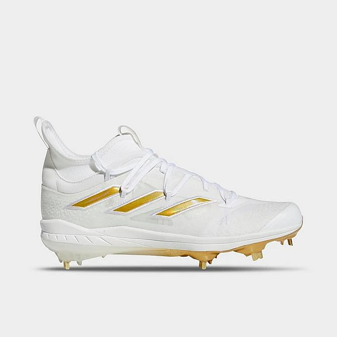 Men's Adidas Adizero Afterburner NWV Baseball Cleats White/Gold Metallic/White - GZ4581 100 1 Men's Adidas Adizero Afterburner NWV Baseball Cleats White/Gold Metallic/White - GZ4581 100
