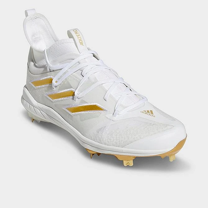 Men's Adidas Adizero Afterburner NWV Baseball Cleats White/Gold Metallic/White - GZ4581 100 2 Men's Adidas Adizero Afterburner NWV Baseball Cleats White/Gold Metallic/White - GZ4581 100 - Image 2