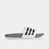 Men's Adidas Essentials Adilette Comfort Slide Sandals White/Black/Grey - GZ5895 100