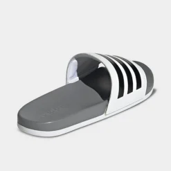 Men's Adidas Essentials Adilette Comfort Slide Sandals White/Black/Grey - GZ5895 100 -Sports Fashion GZ5895 100 P4