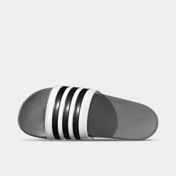 Men's Adidas Essentials Adilette Comfort Slide Sandals White/Black/Grey - GZ5895 100 -Sports Fashion GZ5895 100 P5