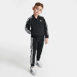 Little Kids' Adidas Originals Adicolor Superstar Track Suit Black/White - H25260 001