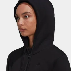 Women's Adidas ALL SZN Fleece Full-Zip Hoodie Black - HC8848 001 -Sports Fashion HC8848 001 M5