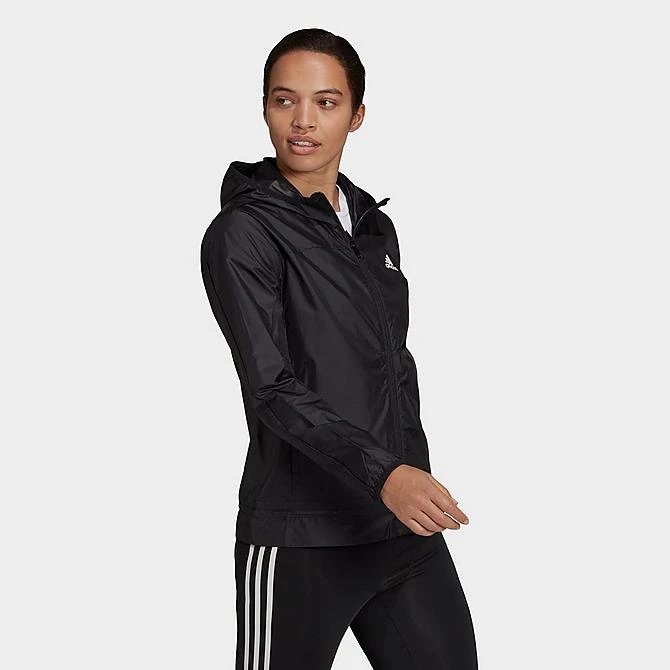 Women's Adidas AEROREADY Logo Running Windbreaker Jacket Black/White - HD9340 001 3 Women's Adidas AEROREADY Logo Running Windbreaker Jacket Black/White - HD9340 001 - Image 3
