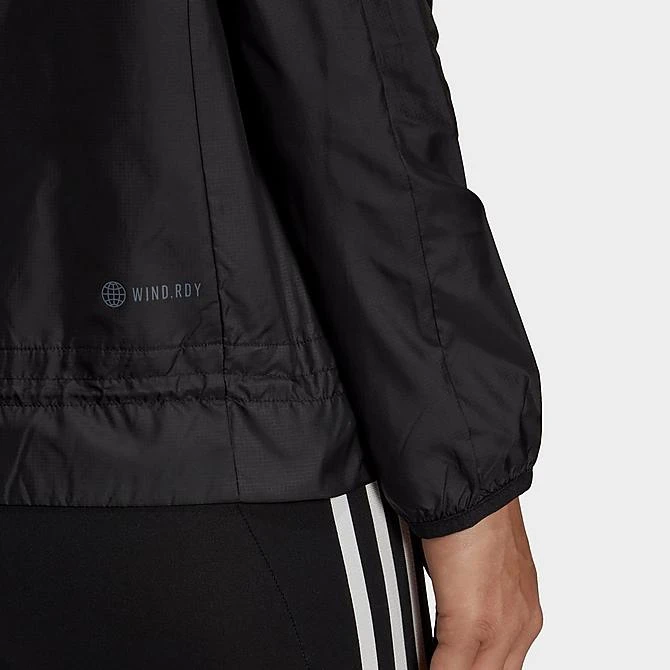 Women's Adidas AEROREADY Logo Running Windbreaker Jacket Black/White - HD9340 001 5 Women's Adidas AEROREADY Logo Running Windbreaker Jacket Black/White - HD9340 001 - Image 5
