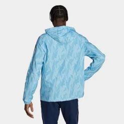 Men's Adidas Soccer Argentina Windbreaker Jacket Clear Blue/Light Blue - HF3942 478 -Sports Fashion HF3942 478 M3