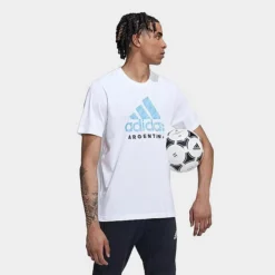 Men's Adidas Soccer Argentina Graphic T-Shirt White - HG1358 100 -Sports Fashion HG1358 100 M3