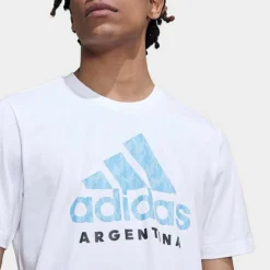 Men's Adidas Soccer Argentina Graphic T-Shirt White - HG1358 100 -Sports Fashion HG1358 100 M4