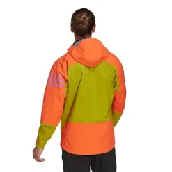 Men's Adidas TERREX Xploric RAIN.RDY Hiking Jacket Pulse Olive/Semi Impact Orange - HH9241 310 -Sports Fashion HH9241 310 M3
