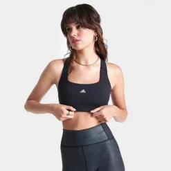 Women's Adidas Powerimpact Training Medium-Support Sports Bra Black/White - HI1287 001