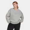 Women's Adidas ALL SZN Fleece Sweatshirt (Plus Size) Medium Grey Heather - HK9519 035